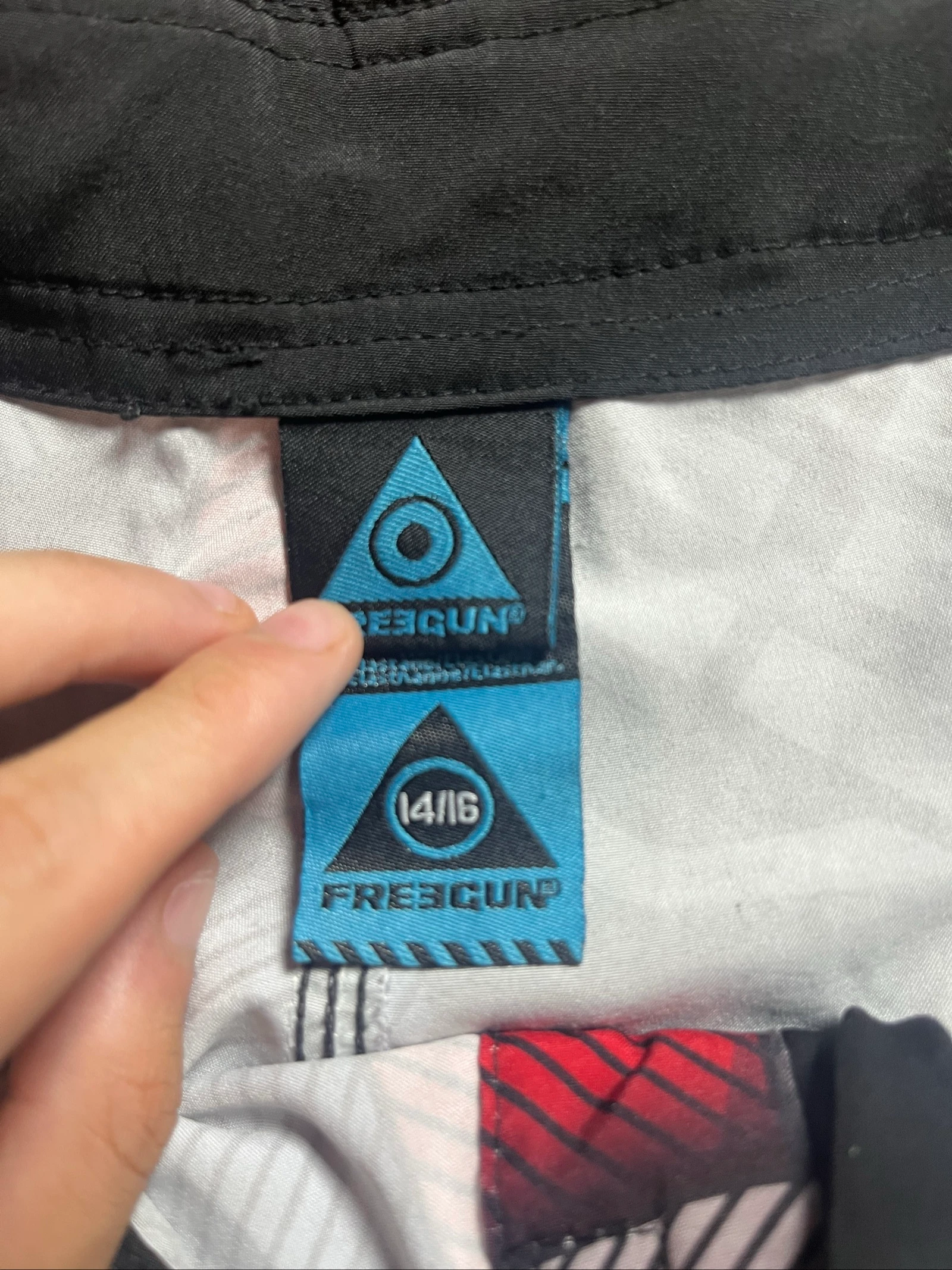Patchwork Geometric Print Boardshort with Repeated Logo - Freegun - Size XS - good condition – photo 2